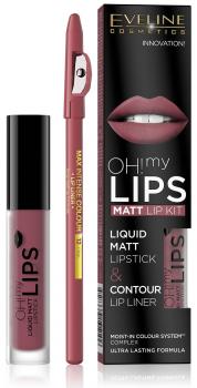 EVELINE OH! my Lips Liquid Matt Lipstick & Lip Liner, Cashmere Rose